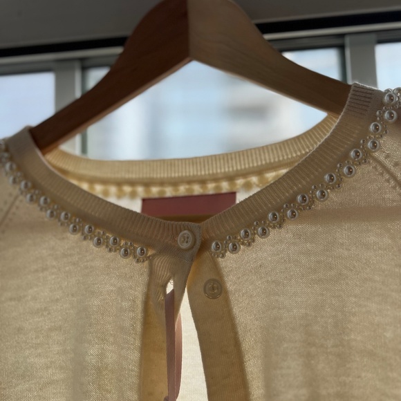 Gorgeous- never worn - Simone Rocha H&M cream silk cardigan with pearls - SIZE L - Picture 4 of 5